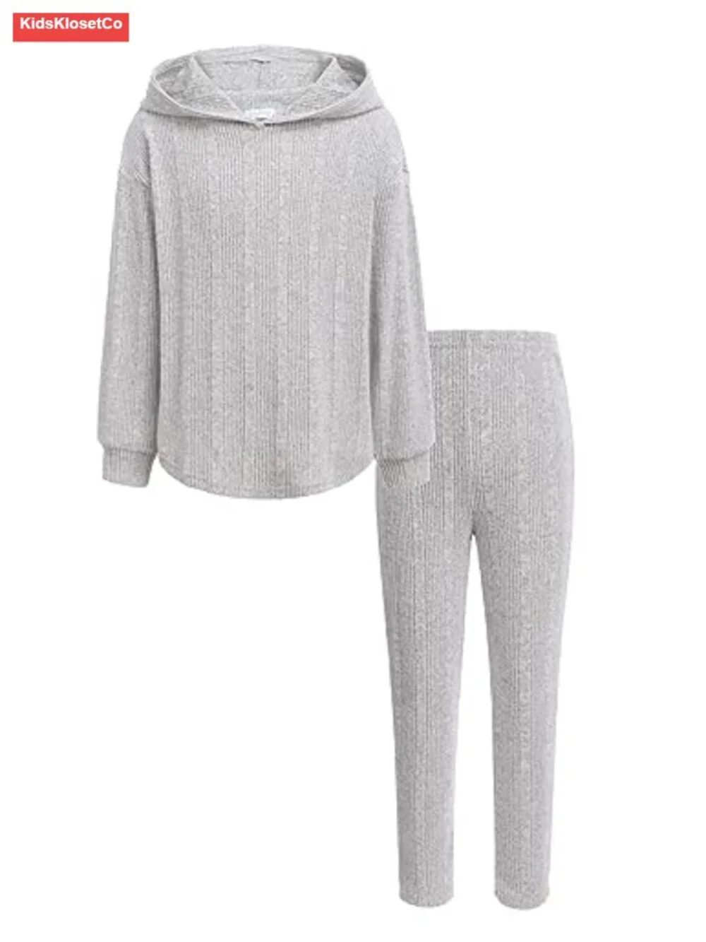Girls 2-Piece Rib-Knit Sweatsuit Set Pullover & Sweatpants